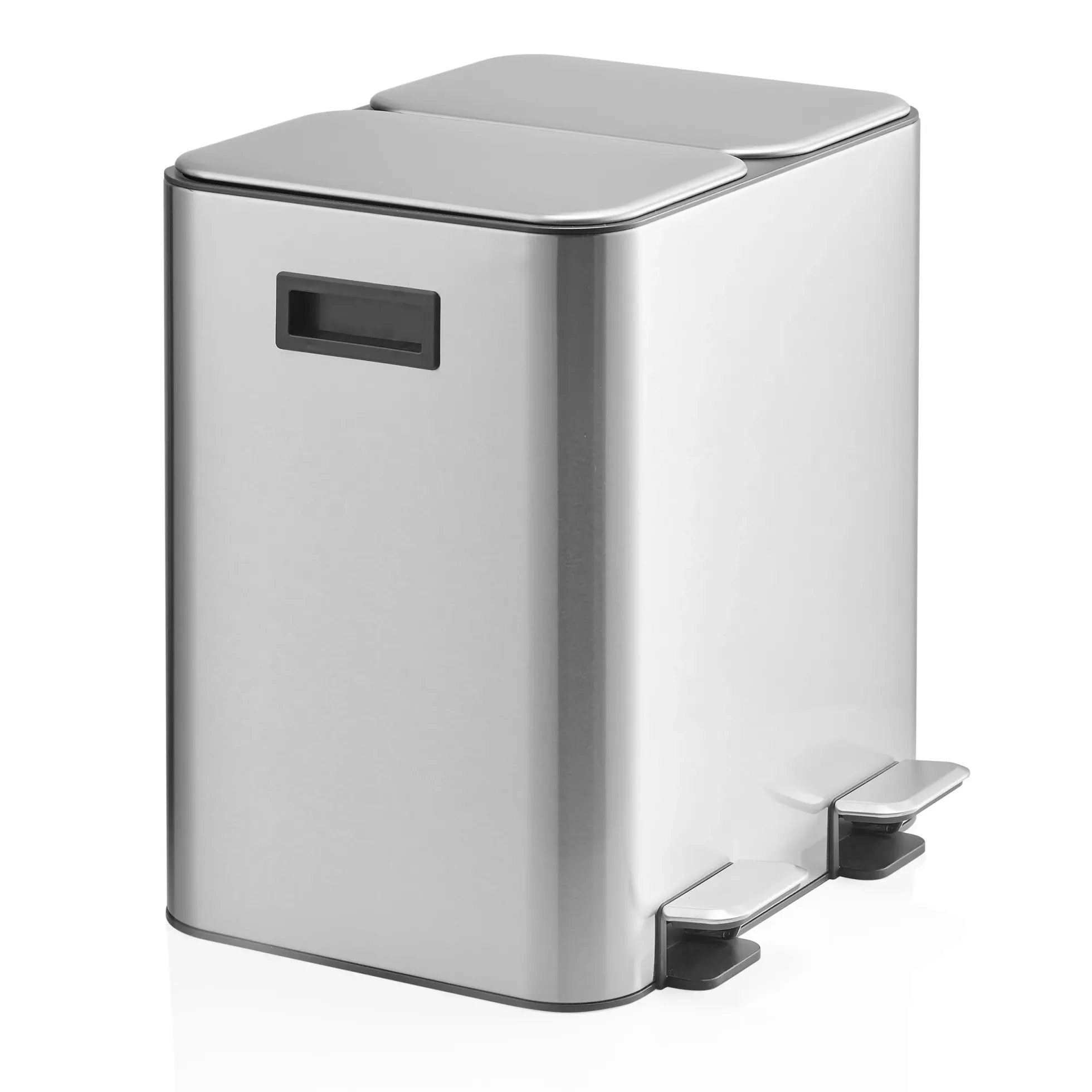 Clean 10 | 2 x 15L - Mülleimer Silber
