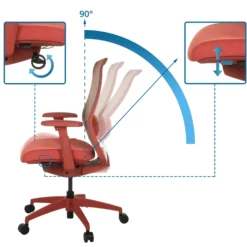 COLORE - Profi Bürostuhl Rot