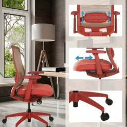 COLORE - Profi Bürostuhl Rot