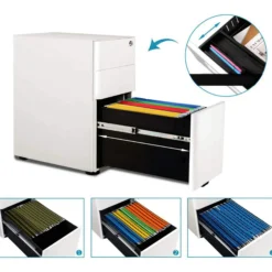 COLOR I | Metall - Rollcontainer Weiß/Grau