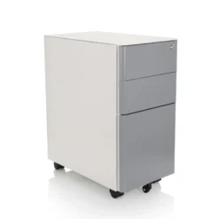 COLOR I | Metall - Rollcontainer Weiß/Grau