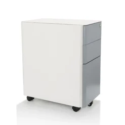 COLOR I | Metall - Rollcontainer Weiß/Grau