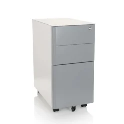 COLOR I | Metall - Rollcontainer Weiß/Grau