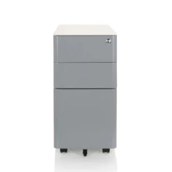 COLOR I | Metall - Rollcontainer Weiß/Grau