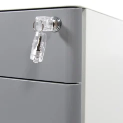 COLOR I | Metall - Rollcontainer Weiß/Grau