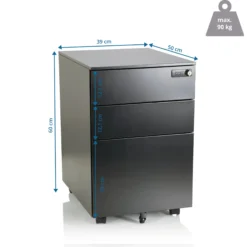 COLOR OS I | Metall - Rollcontainer Schwarz