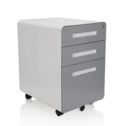 COLOR PLUS I | Metall - Rollcontainer Weiß/Grau