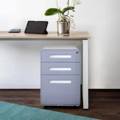 COLOR PLUS I | Metall - Rollcontainer Weiß/Grau