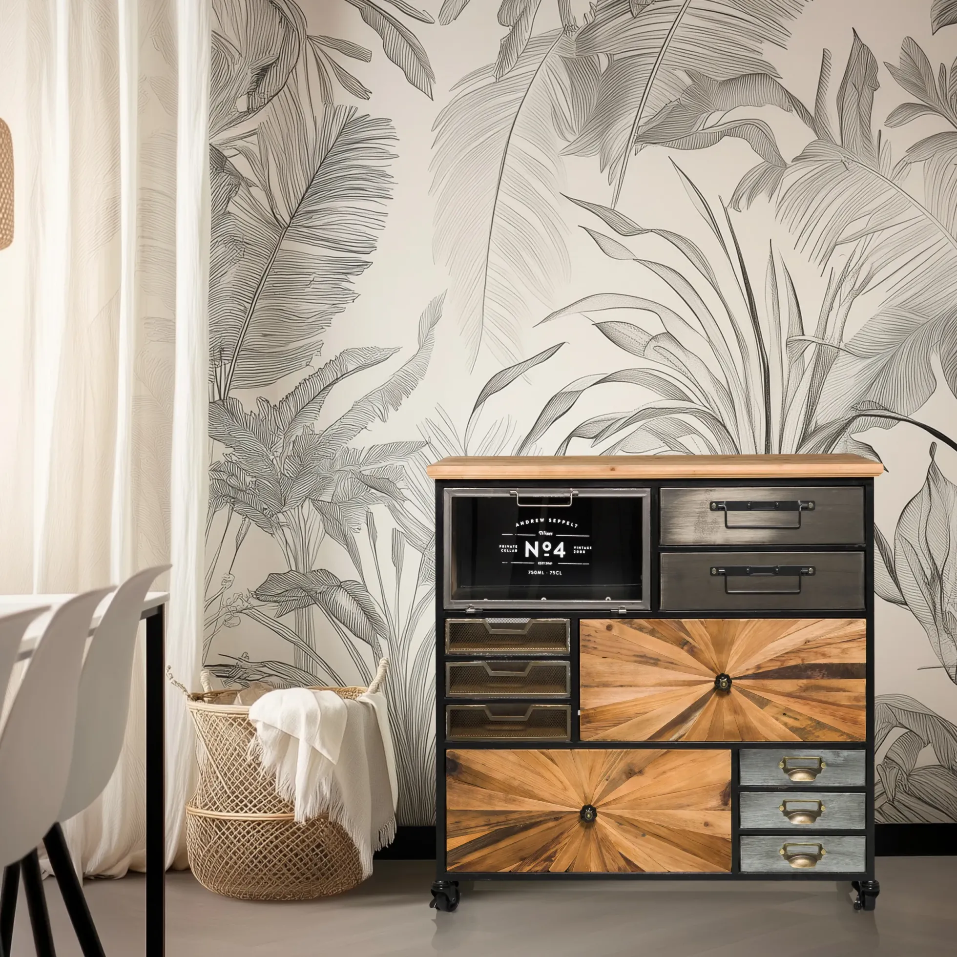 CONTINENTO XL - Sideboard Holzfarben dunkel