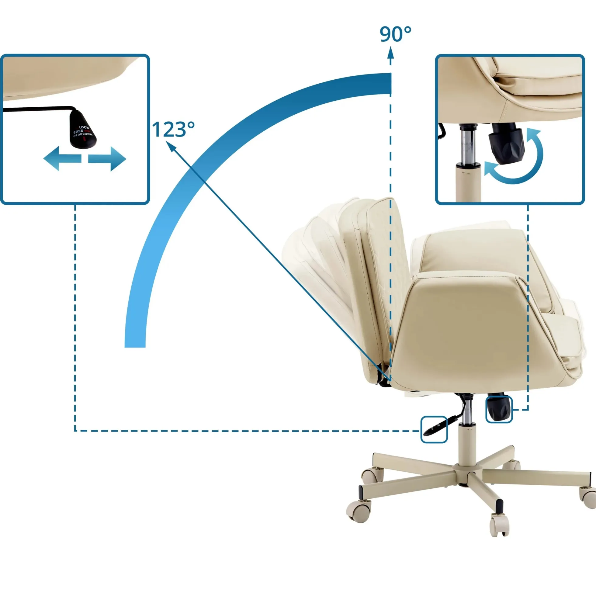 Criss-Cross 10 - Home Office Bürostuhl Beige