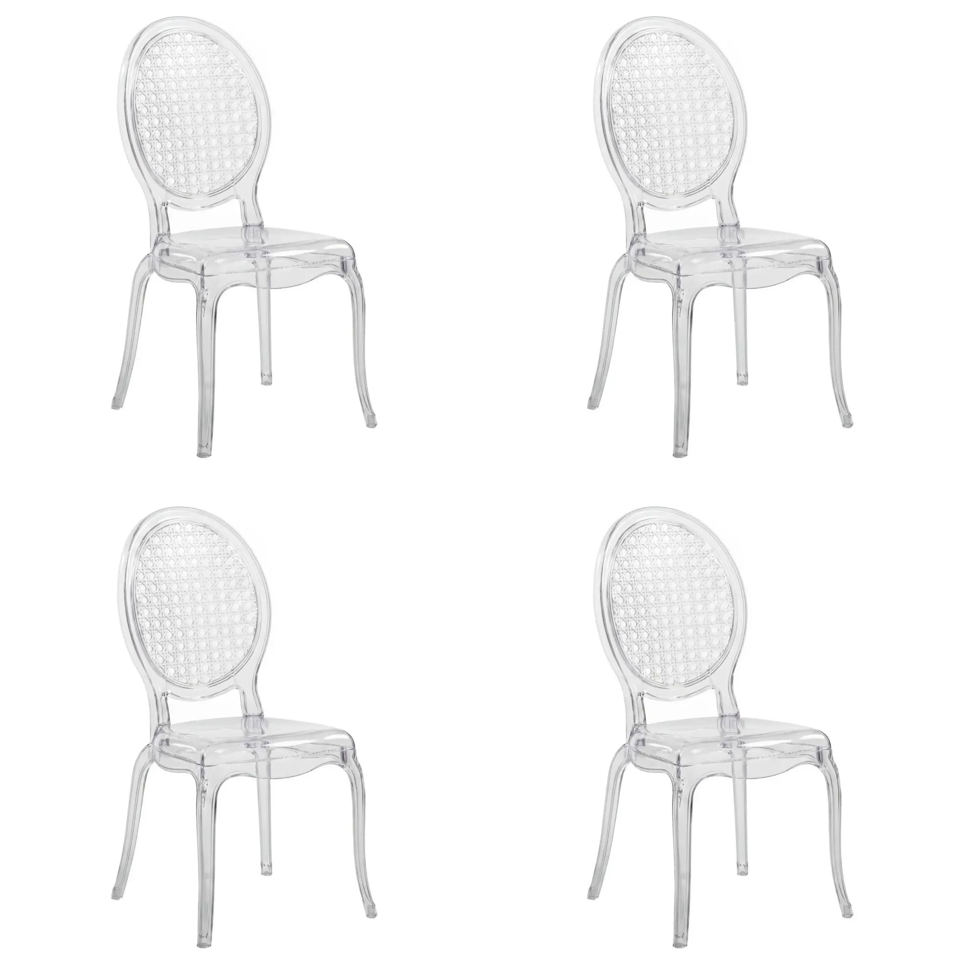 CRISTALIO | 4er Pack - Vierfußstuhl Transparent