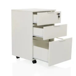 DAVIK | Holz - Rollcontainer Weiß