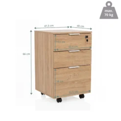 DAVIK - Rollcontainer Eiche