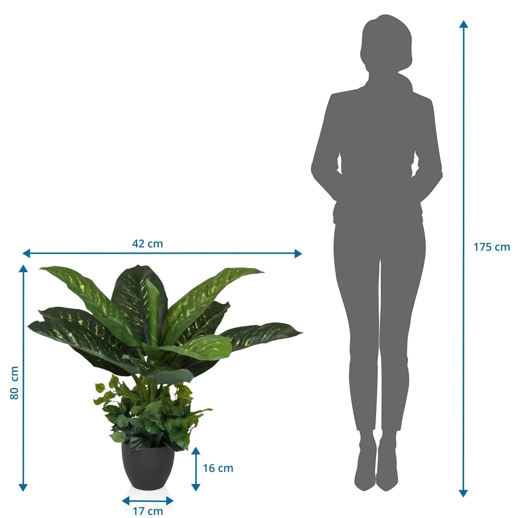 DIEFFENBACHIA - Kunstpflanze Grün