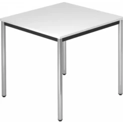 DORAN DR08 C mit Rund-Rohr/Chrom 80 x 80 Weiß