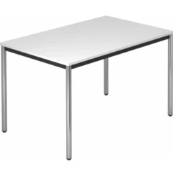 DORAN DR12 C mit Rund-Rohr/Chrom 120 x 80 Weiß