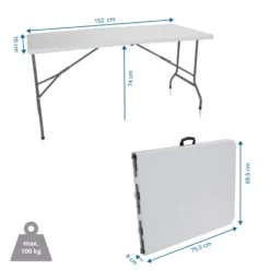 EASY UP MULTI II | 152x70 - Klapptisch Weiß