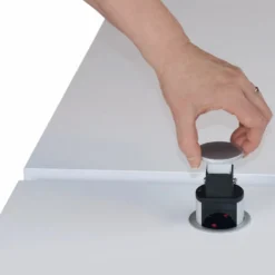 ELDO600 | Steckdosentower (ohne Fräsung) | 3 x Steckdose | 2 x USB - Zubehör Alu
