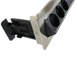 ELDUSB1 | Steckdosenleiste (inkl. Fräsung) | 3 x Steckdose | 2 x USB - Zubehör Alu