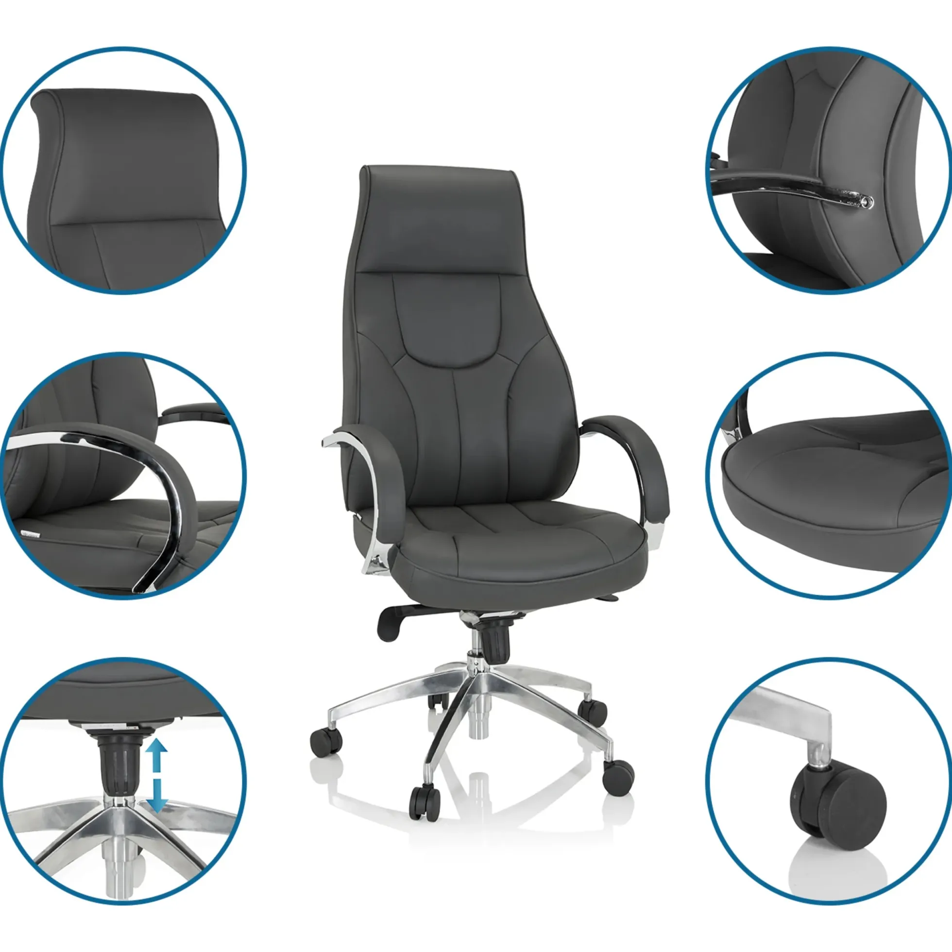 ELEGANCE I - Profi Chefsessel Grau