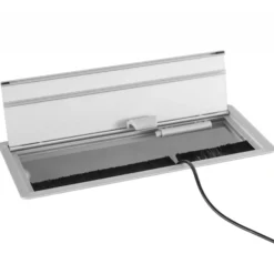 ELKL 31 | Kabelklappe (ohne Elektrifizierung) | inkl. Einbau - Zubehör Silber