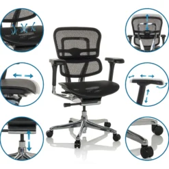 ERGOHUMAN BASE GEN2 | Netz - Luxus Chefsessel Schwarz