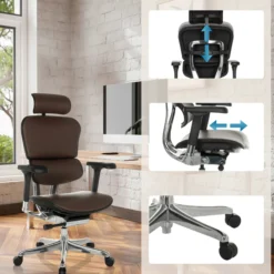 ERGOHUMAN GEN2 | Leder - Luxus Chefsessel Dunkelbraun
