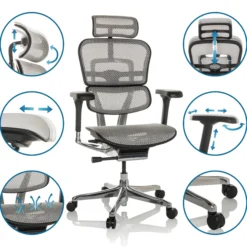 ERGOHUMAN GEN2 | Netz - Luxus Chefsessel Hellgrau