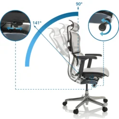 ERGOHUMAN GEN2 | Netz - Luxus Chefsessel Hellgrau