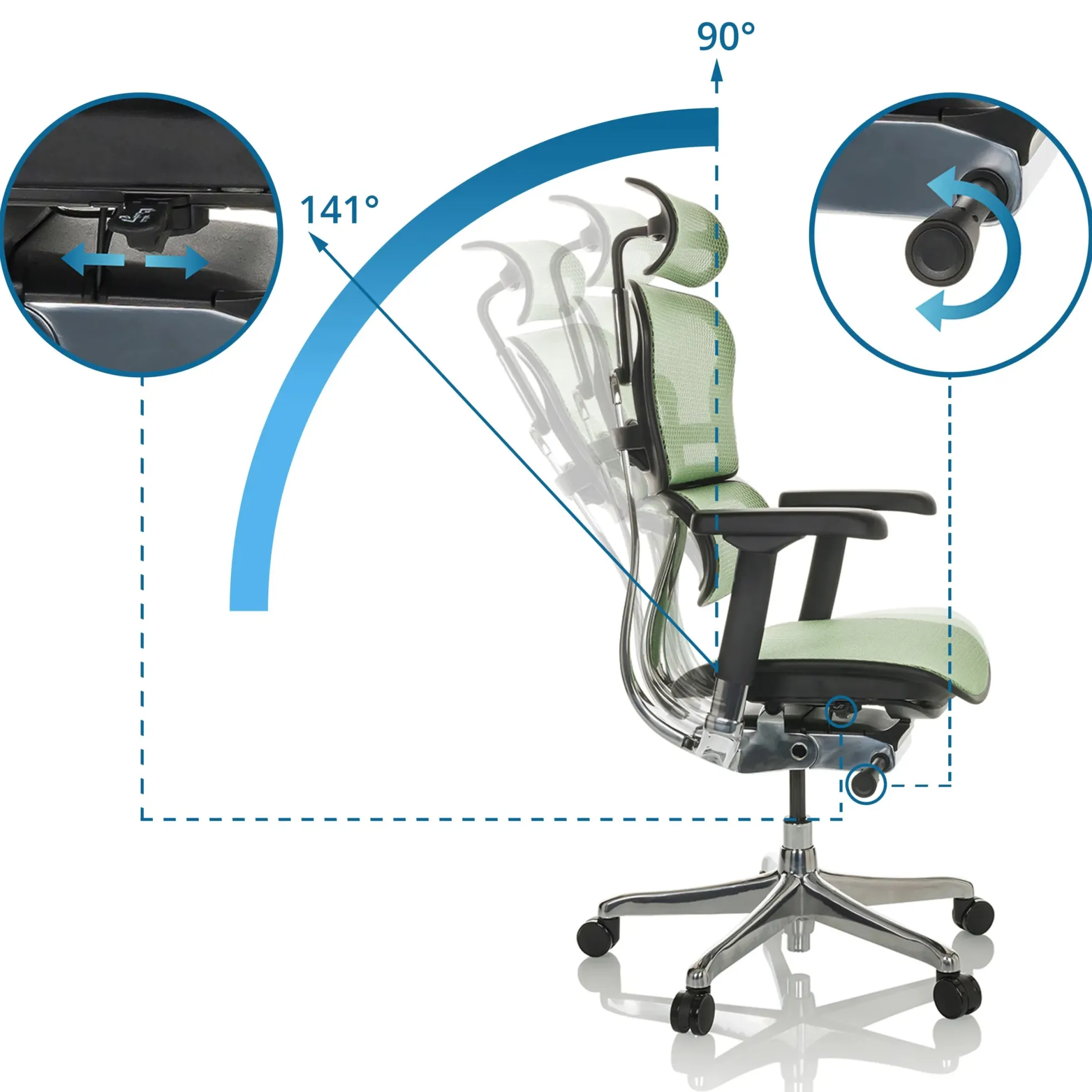 ERGOHUMAN GEN2 | Netz - Luxus Chefsessel Grün