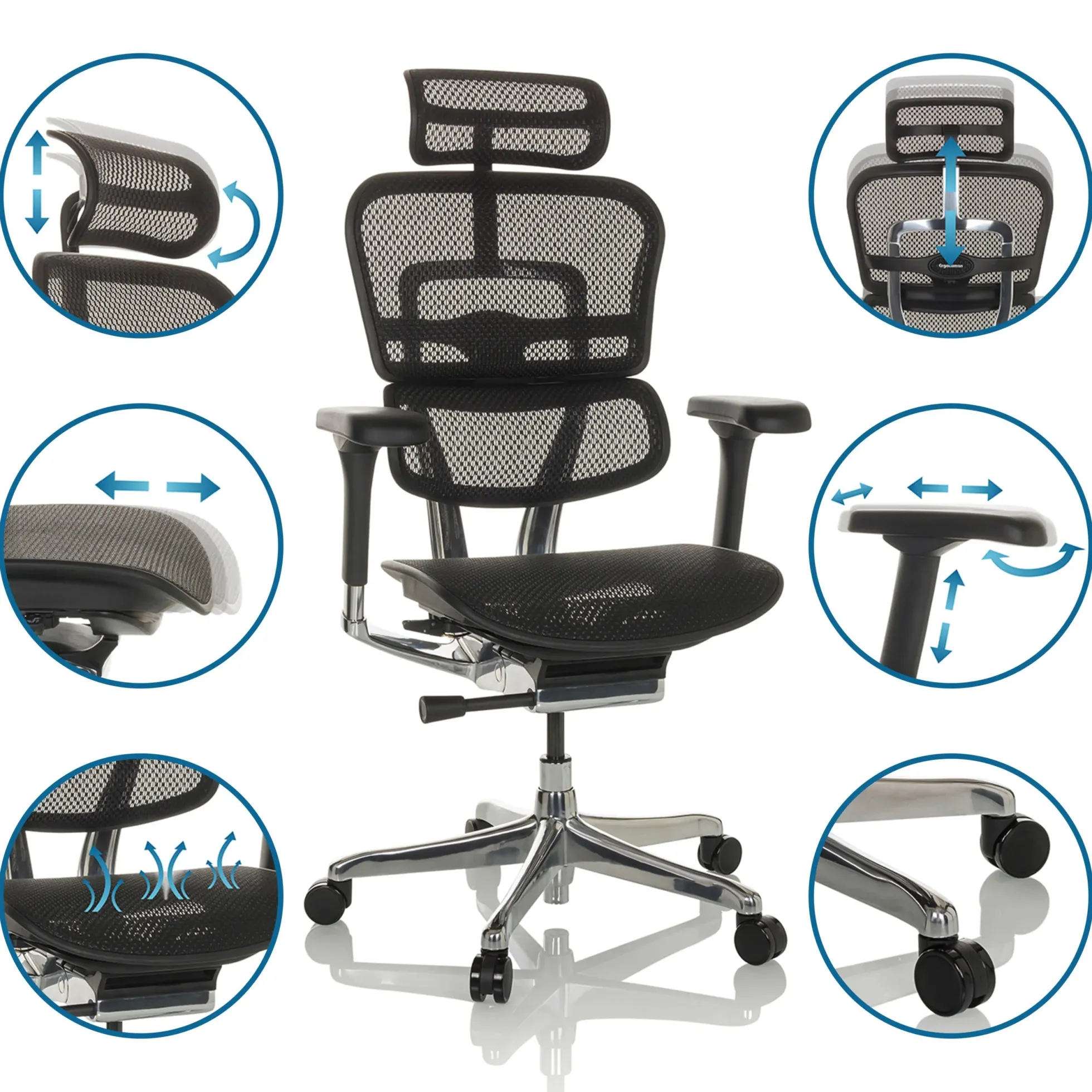 ERGOHUMAN GEN2 | Netz - Luxus Chefsessel Schwarz