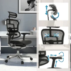 ERGOHUMAN GEN2 | Netzstoff / Leder - Luxus Chefsessel Schwarz