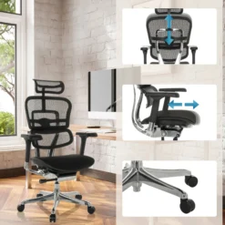 ERGOHUMAN GEN2 | Netzstoff / Stoff - Luxus Chefsessel Schwarz