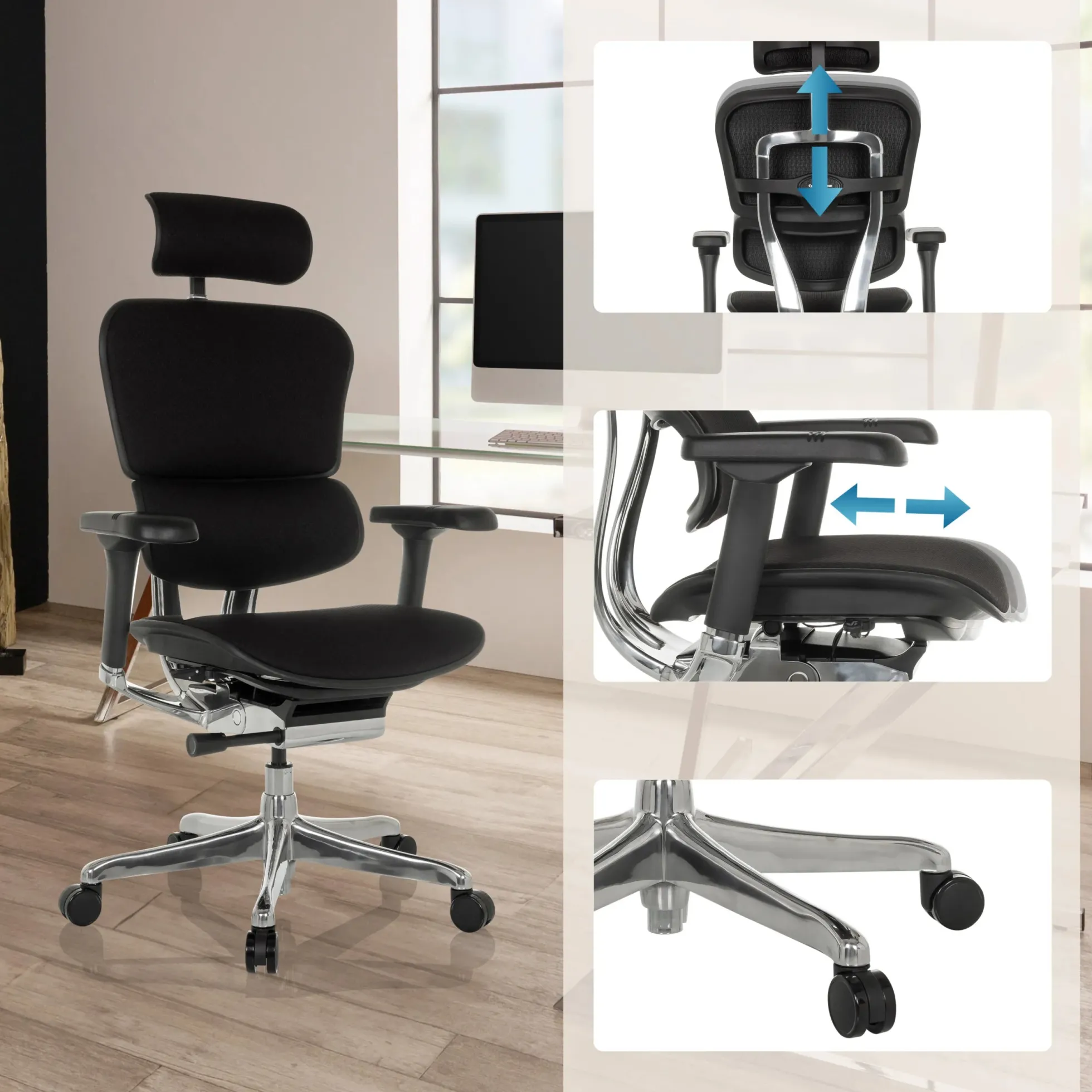 ERGOHUMAN GEN2 | Stoff - Luxus Chefsessel Schwarz