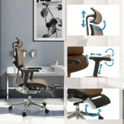 ERGOHUMAN PLUS LEGPRO GEN2 | Leder - Luxus Chefsessel Braun