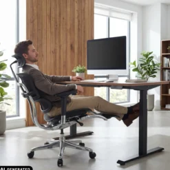 ERGOHUMAN PLUS LEGPRO GEN2 | Netz - Luxus Chefsessel Schwarz