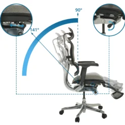 ERGOHUMAN PLUS LEGPRO GEN2 | Netz - Luxus Chefsessel Schwarz