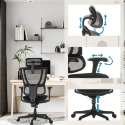 ERGOHUMAN SLIM ECO F GEN2 | Netzstoff / Stoff - Luxus Chefsessel Schwarz