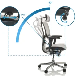 ERGOHUMAN SLIM GEN2 | Netz - Luxus Chefsessel Hellgrau
