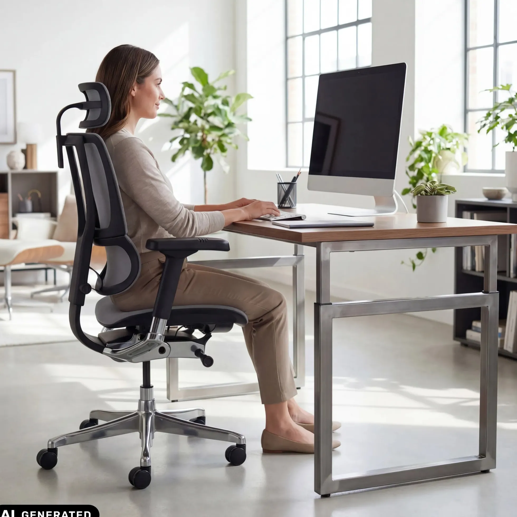 ERGOHUMAN SLIM GEN2 | Netz - Luxus Chefsessel Hellgrau