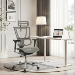 ERGOHUMAN SLIM GEN2 | Netz - Luxus Chefsessel Hellgrau