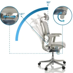 ERGOHUMAN SLIM G GEN2 | Netz - Luxus Chefsessel Hellgrau