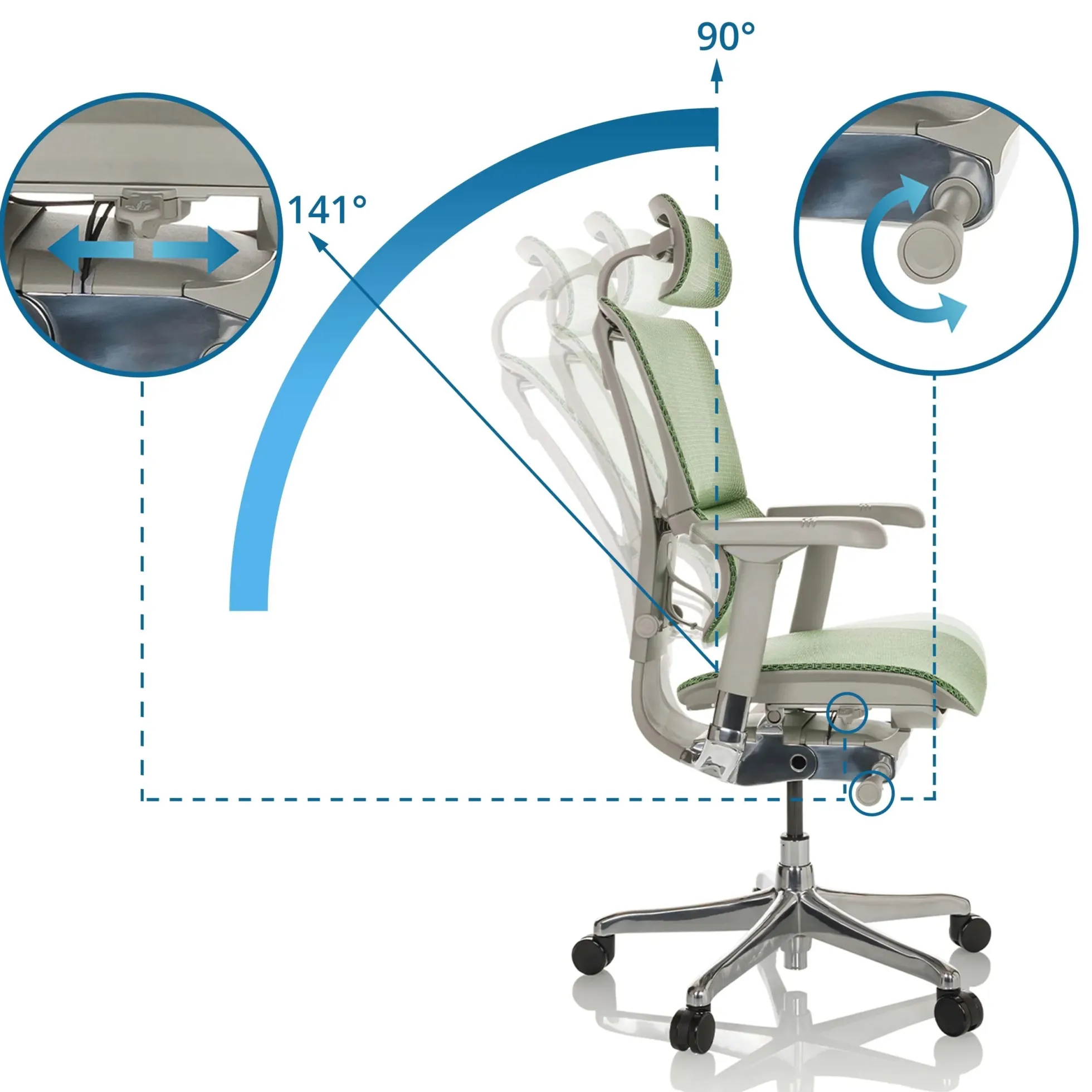 ERGOHUMAN SLIM G GEN2 | Netz - Luxus Chefsessel Grün