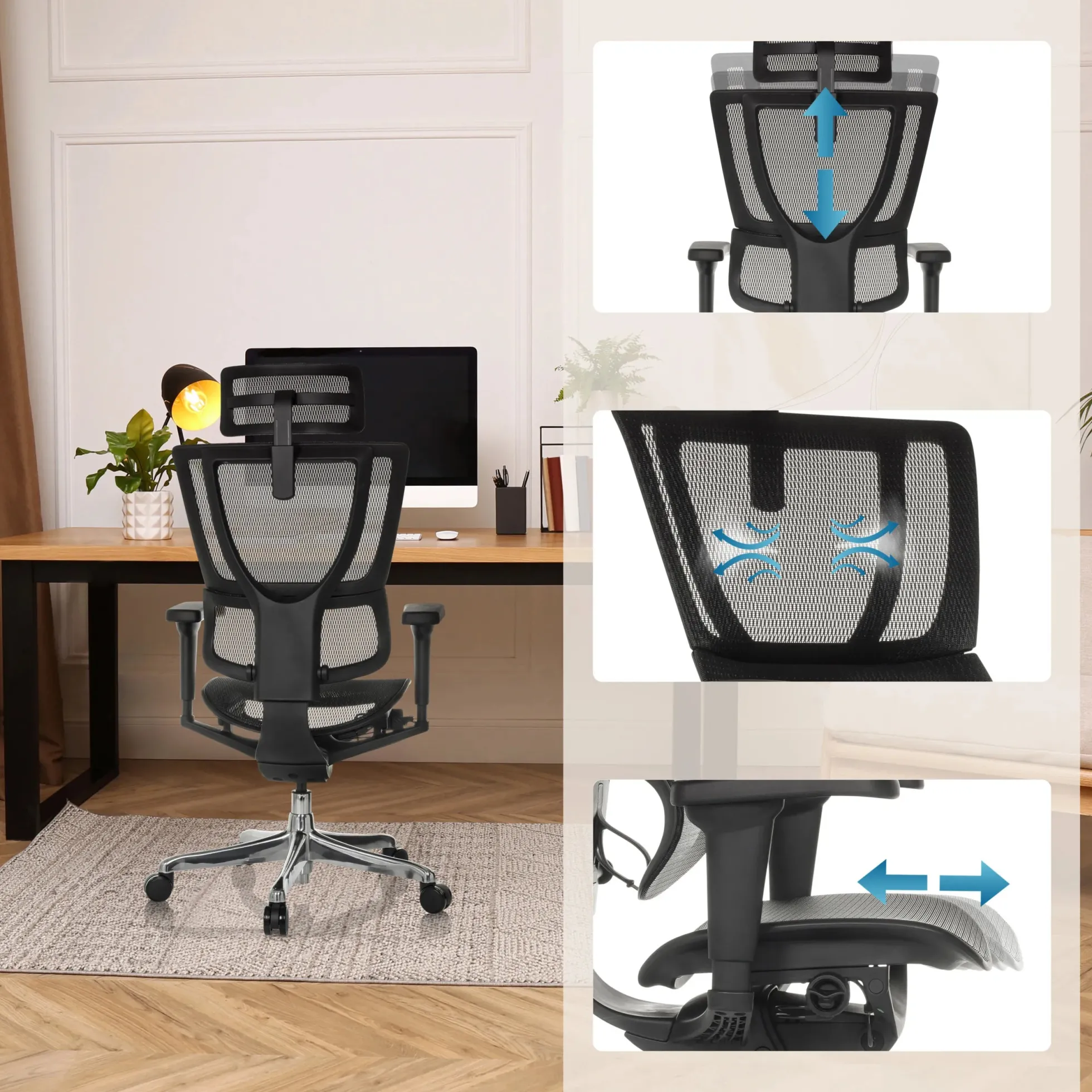 ERGOHUMAN SLIM ULTRA GEN2 | Netz - Luxus Chefsessel Schwarz