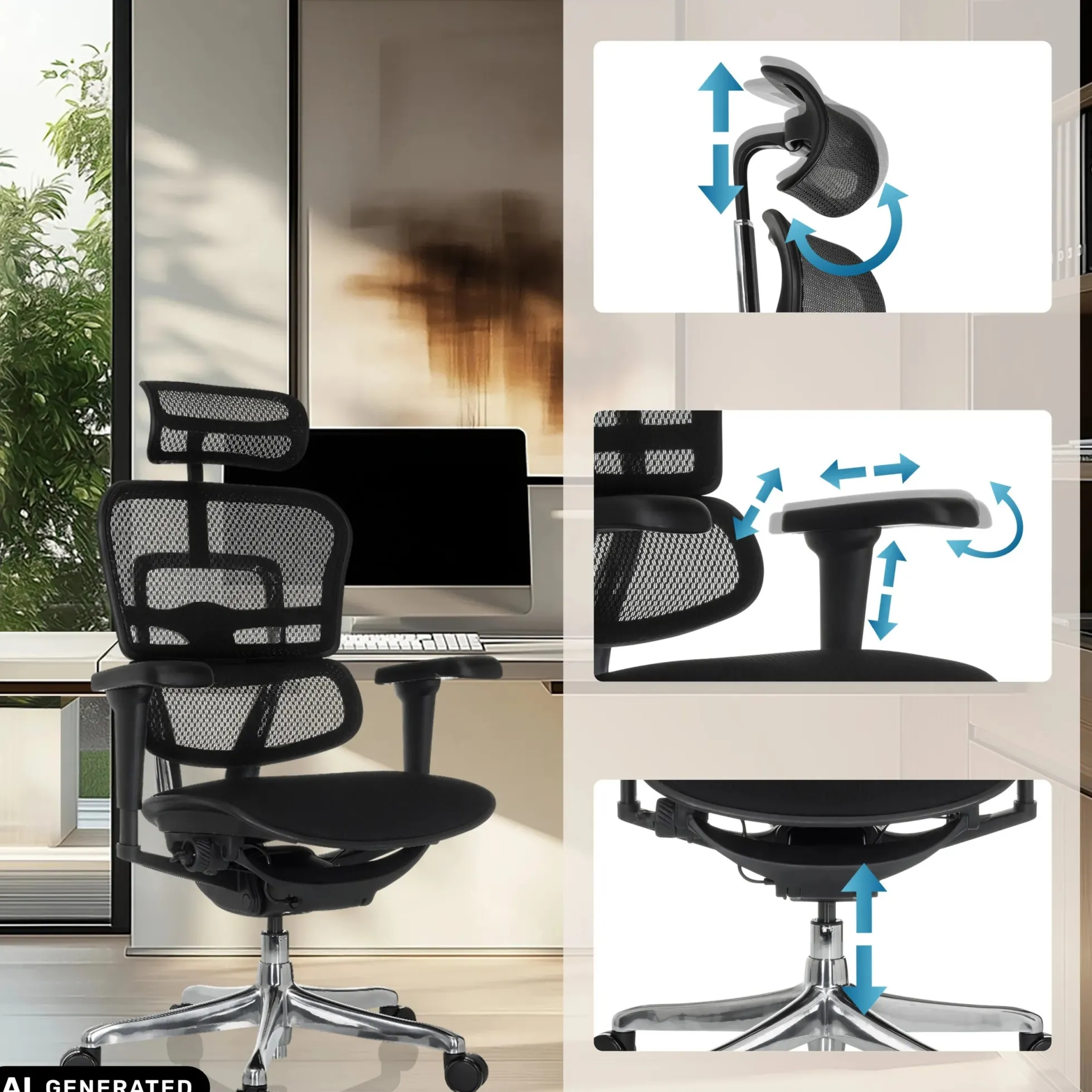 ERGOHUMAN ULTRA F GEN2 | Stoff/Netz - Luxus Chefsessel Schwarz