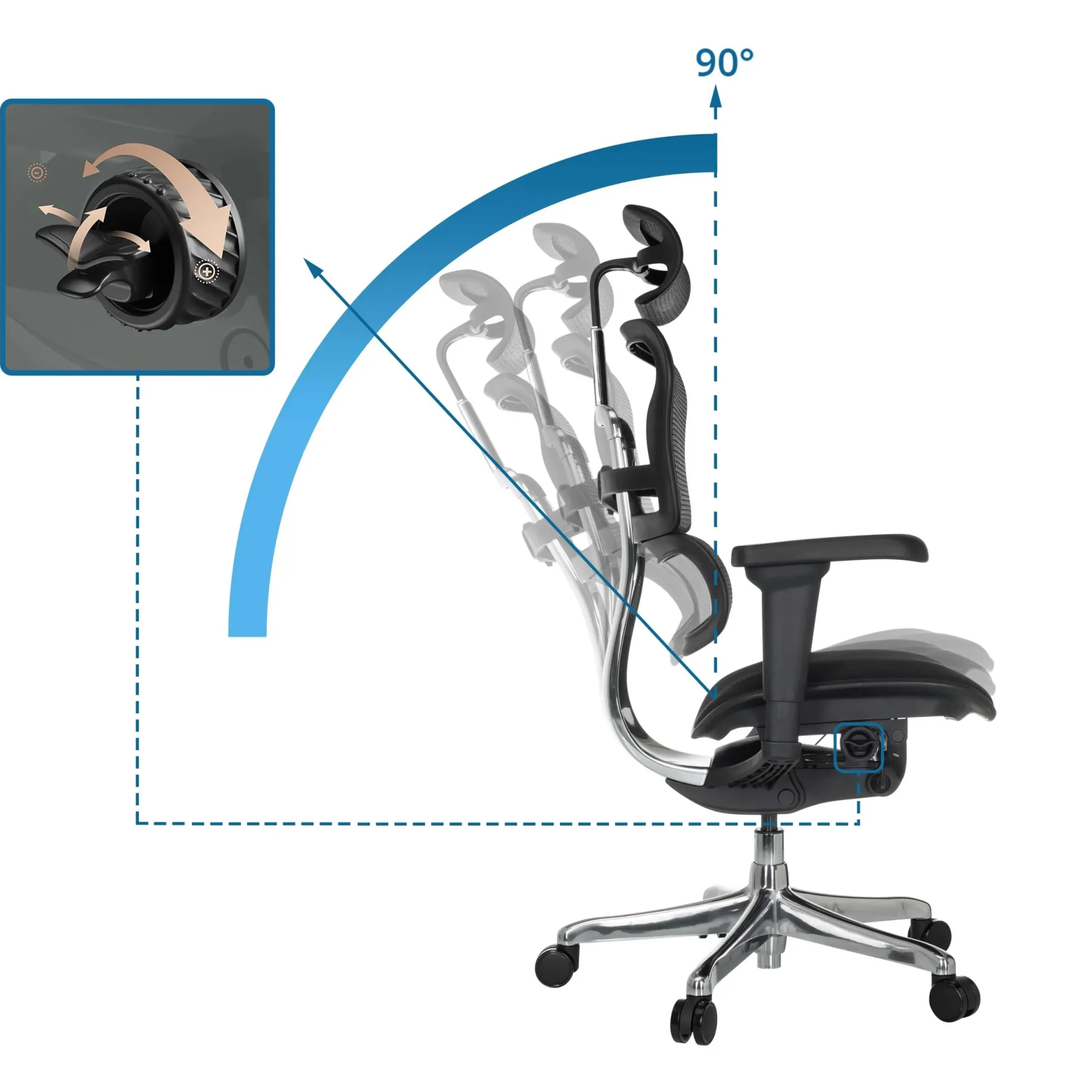 ERGOHUMAN ULTRA F GEN2 | Stoff/Netz - Luxus Chefsessel Schwarz