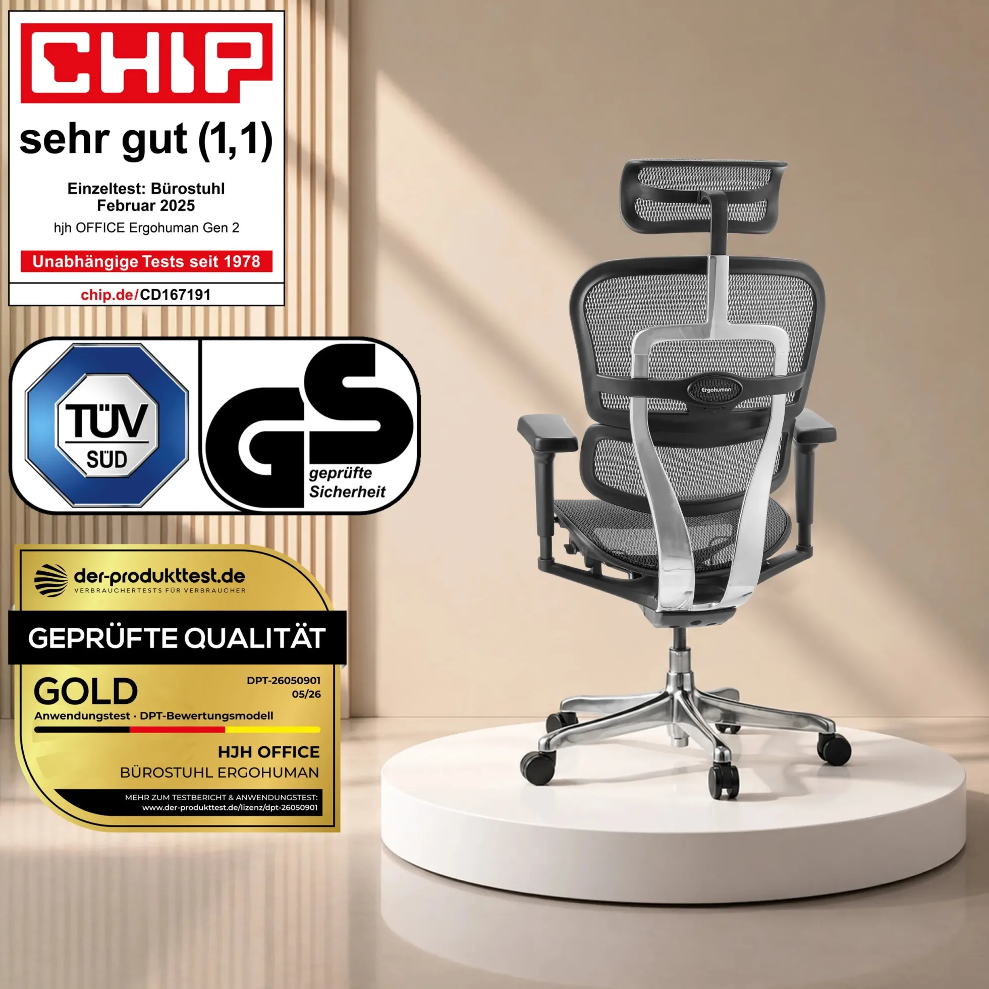 ERGOHUMAN ULTRA GEN2 | Netz - Luxus Chefsessel Schwarz