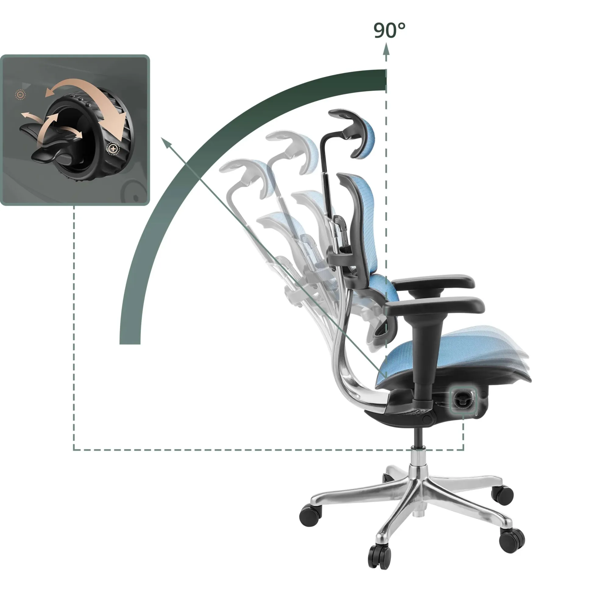 ERGOHUMAN ULTRA GEN2 | Netz - Luxus Chefsessel Blau