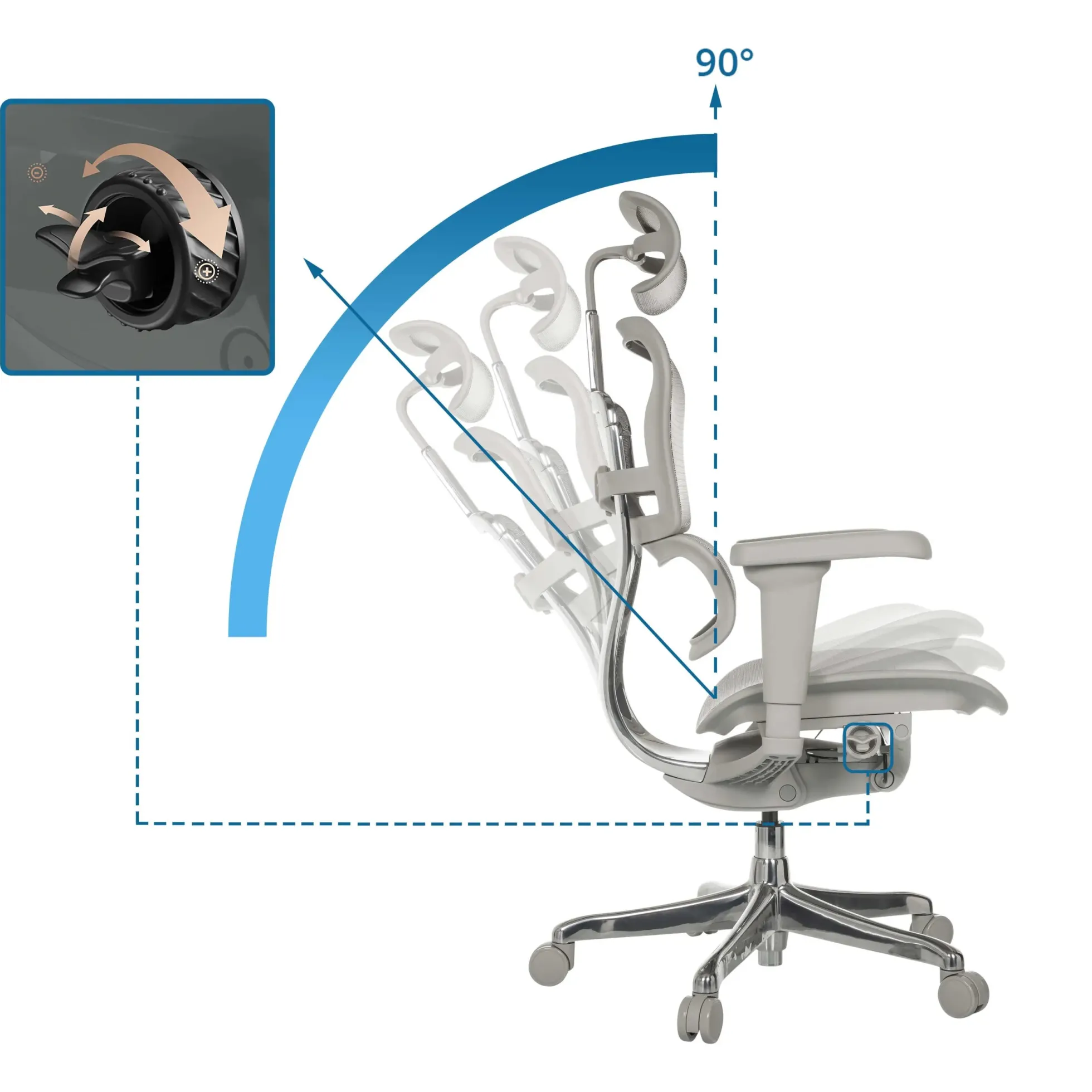 ERGOHUMAN ULTRA G GEN2 | Netz - Luxus Chefsessel Grau
