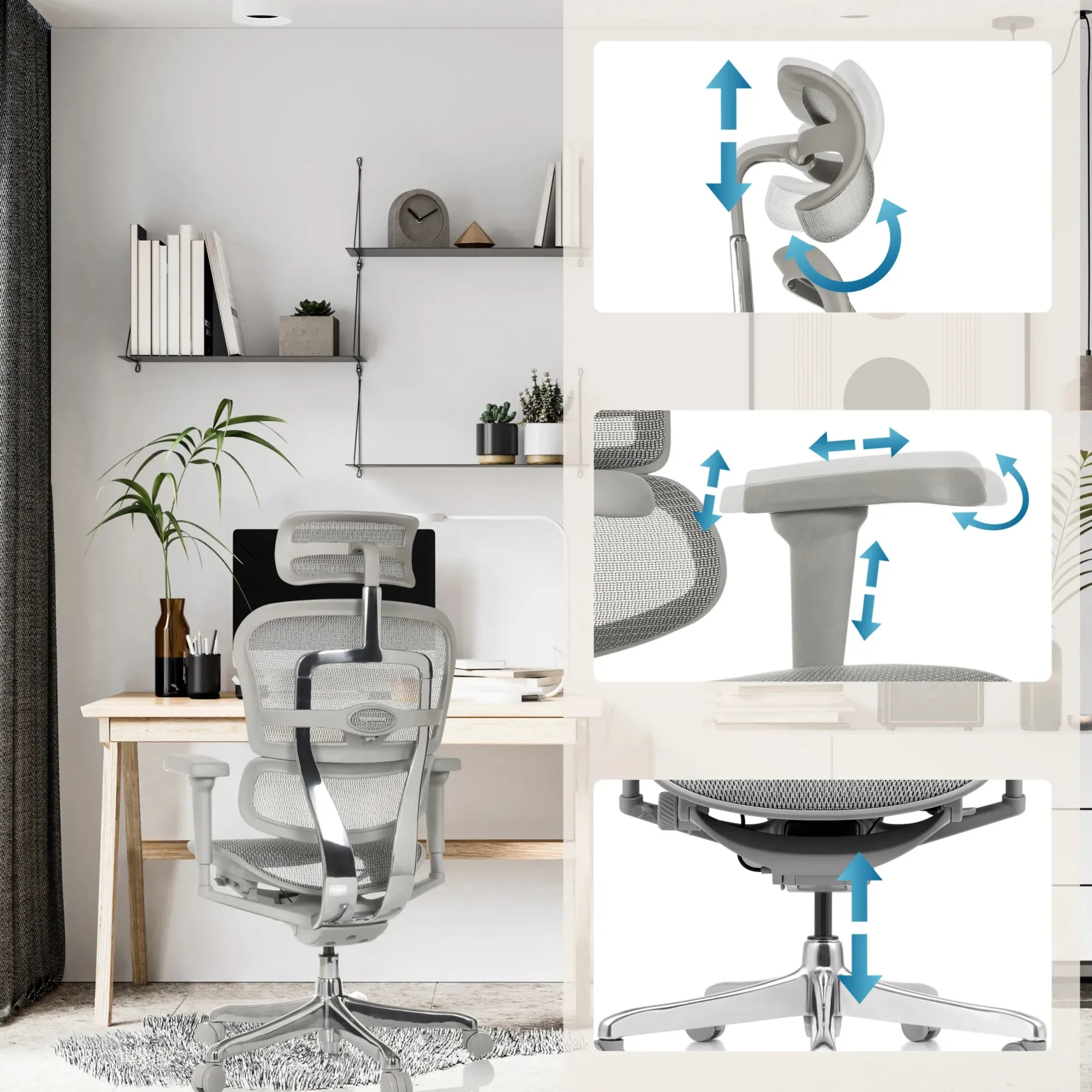 ERGOHUMAN ULTRA G GEN2 | Netz - Luxus Chefsessel Grau